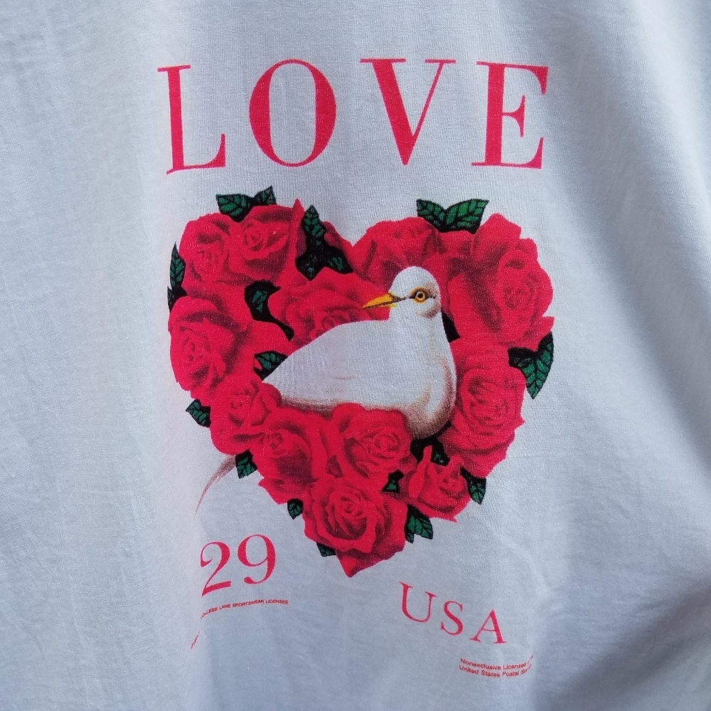 NWOT Single Stitch 1994 Love 29 cent Dove T sz L